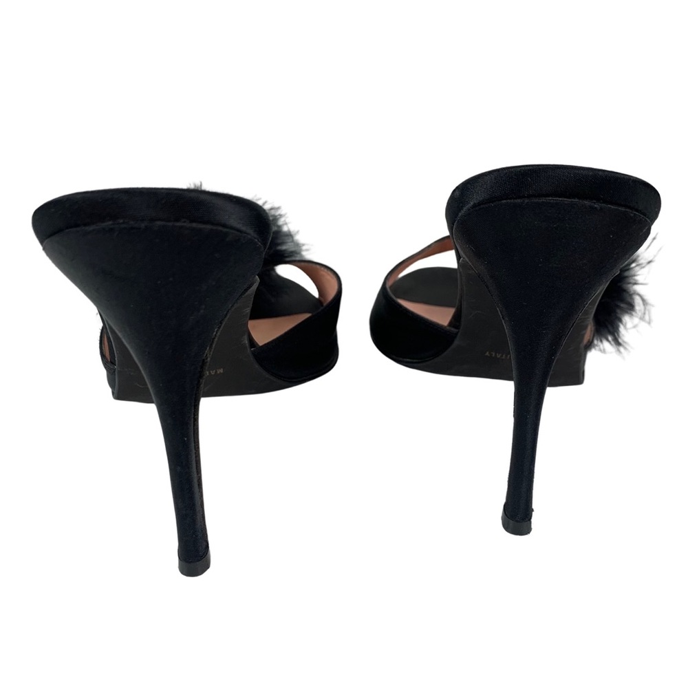 Agent Provacateur Enrica Women’s Slip On Satin Black Pom Pom Trim Heels 8.5-9 - Picture 5 of 11
